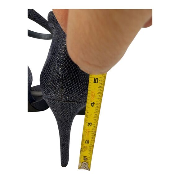 Michael Kors Cambria Sandal Glitter Cobalt Blue Open Toe Heels Women's 9M - Picture 8 of 9